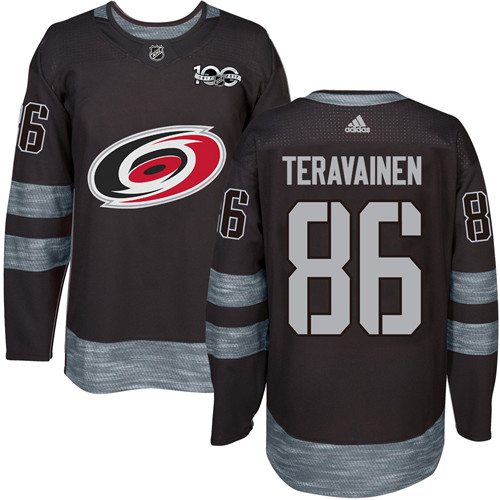 Adidas Hurricanes #86 Teuvo Teravainen Black 1917-100th Anniversary Stitched NHL Jersey